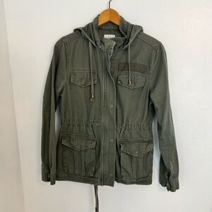 Full Tilt Army Green Hooded  Military Utility Jacket Bomber Size‎ M